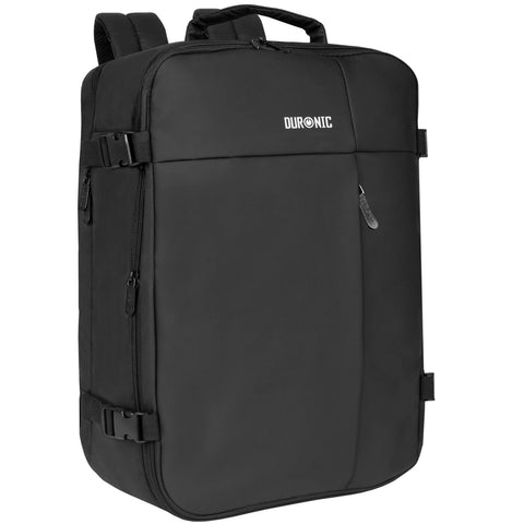 Duronic Laptop Backpack featuring compression straps, vertical zippers, and a sturdy top carry handle.
