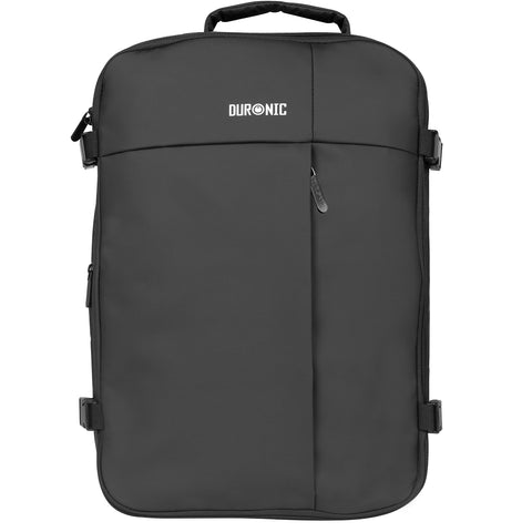 Duronic Laptop Backpack with a top handle, front zipper pocket, and side compression straps.