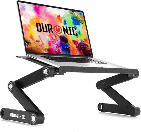 Duronic Laptop Stand supporting a silver notebook computer on a white background.