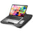 Duronic Laptop Tray with Cushion  with a wood-grain surface holding a laptop and white mouse.