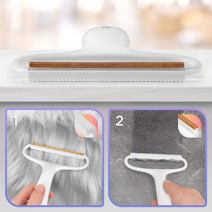 Duronic Lint Shaver with copper blade and silicone teeth for pet hair and pilling.