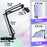 Duronic Microphone Desktop Arm with detailed measurements in centimeters and inches for desk mounting.