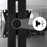 Duronic Monitor Arm Stand featuring a height-sliding track and a quick-release manual tightening adjustment knob.