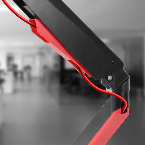 Duronic Monitor Arm Stand featuring integrated cable management for organized desk setups.