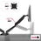 Duronic Monitor Arm Stand holding two screens with 360-degree rotation features