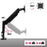 Duronic Monitor Arm Stand showcasing degree rotation specs and weight capacity up to 8kg.
