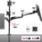 Duronic Monitor Arm Stand showcasing degree rotations and maximum weight capacity of 13 lbs per arm.