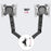 Duronic Monitor Arm Stand showing 180-degree rotation and +90 to -85-degree tilt capability.