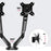 Duronic Monitor Arm Stand showing adjustable 180-degree rotation, 360-degree swivel, and tilt features.
