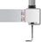 Duronic  Monitor Arm Stand showing adjustable desk thickness range from 0.5cm to 6.8cm (0.2in-2.7in).