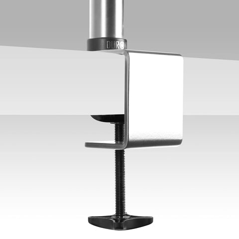 Duronic  Monitor Arm Stand with adjustable black screw knob for secure monitor support.