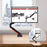 Duronic Monitor Arm Stand with screen in portrait mode.