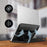 Duronic Monitor Laptop Stand on a wooden desk promoting airflow and heat dissipation.