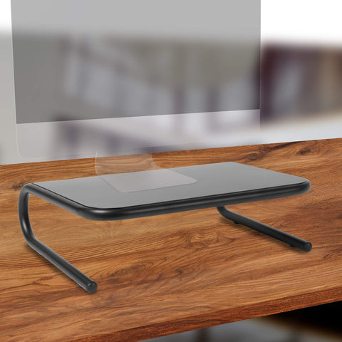 Duronic Monitor Stand Riser featuring a sleek, ergonomic C-shaped design.