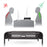 Duronic Monitor Stand Riser showing ergonomic posture improvement for neck and spinal health.