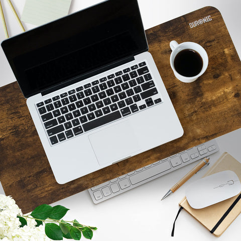 Duronic Monitor Stand Riser with coffee and laptop