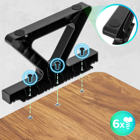 Duronic Monitor Stand Riser with pre-drilled wooden tabletop holes.