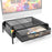 Duronic Monitor Stand Riser with sliding storage drawer and side pockets for desk organization.
