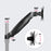 Duronic Monitor Stand Spare Arm showing 360-degree swivel, 180-degree rotation, and 85-degree tilt features.