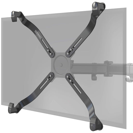 Duronic NON VESA Monitor Adapter featuring adjustable black metal arms and secure corner grips.