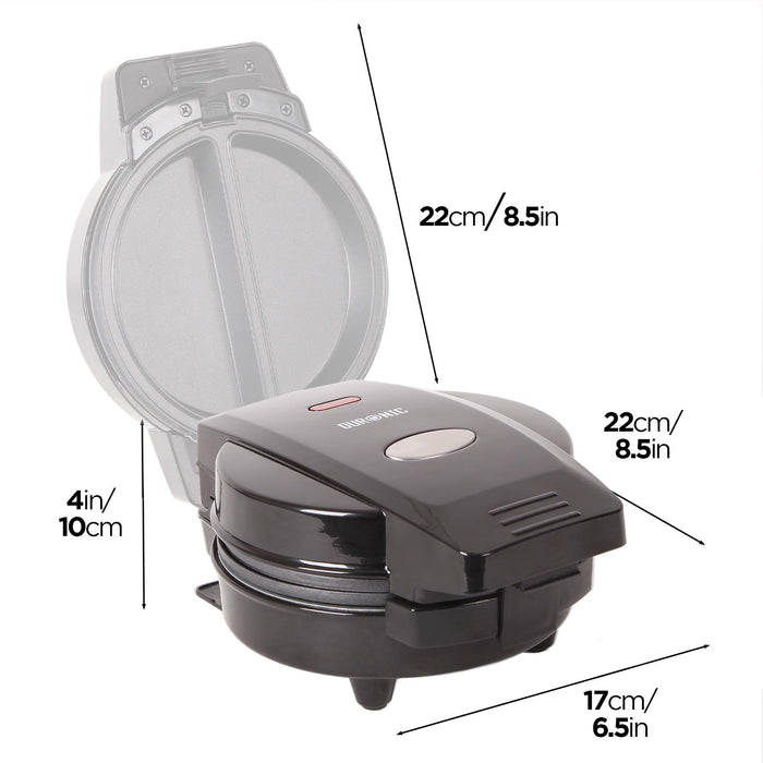 Duronic OM60 electric egg cooker with dimensions of height, length, width, depth of cooking surface