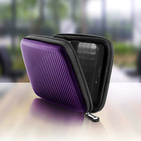Duronic Portable Hard Drive Case with a ribbed texture and secure zipper closure, designed to protect portable external hard drives or electronic accessories.