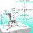 Duronic Projector Mount Stand showing detailed dimensions, tilt mechanism, and adjustable spider mounting arms.