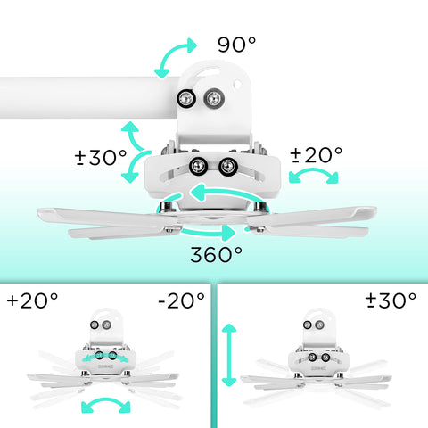 Duronic Projector Mount Stand with 360 degree rotation and flexible tilt angles.