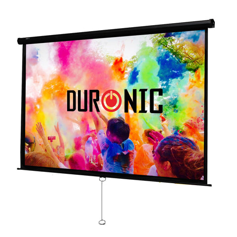 Duronic Projector Screen displaying a highly vibrant, colorful crowd scene during a festival.