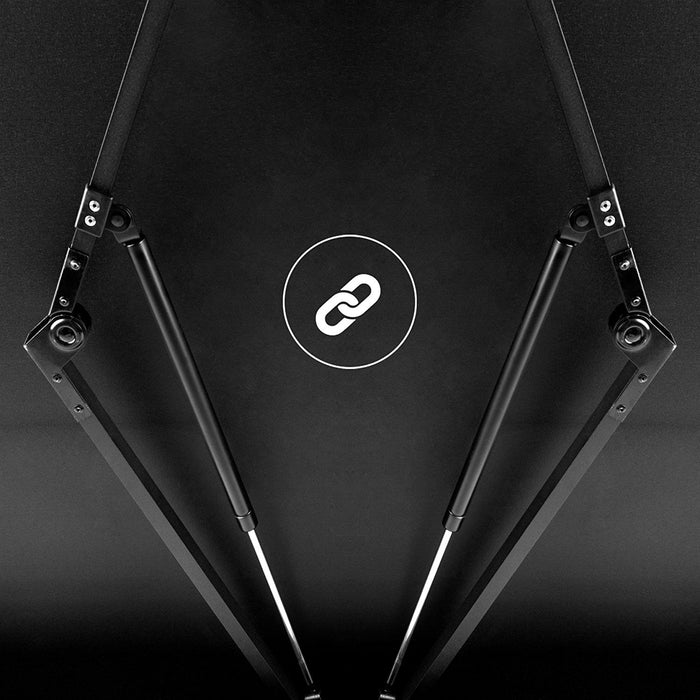 Duronic Projector Screen feature dual struts and a central chain link icon.