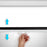 Duronic Projector Screen with a close-up shot shows a hand pulling the handle