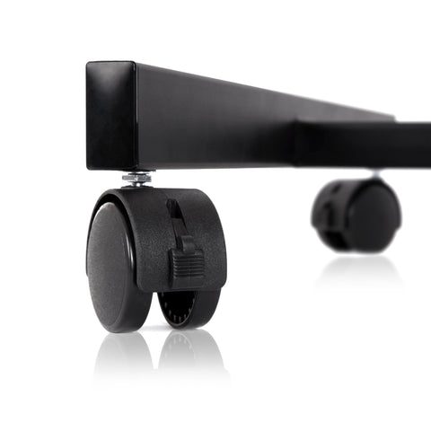 Duronic Projector Stand attached to a sturdy matte black metal furniture frame.