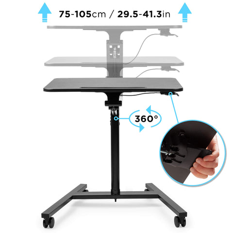 Duronic Projector Stand with 360-degree rotation and a lever-operated height range.