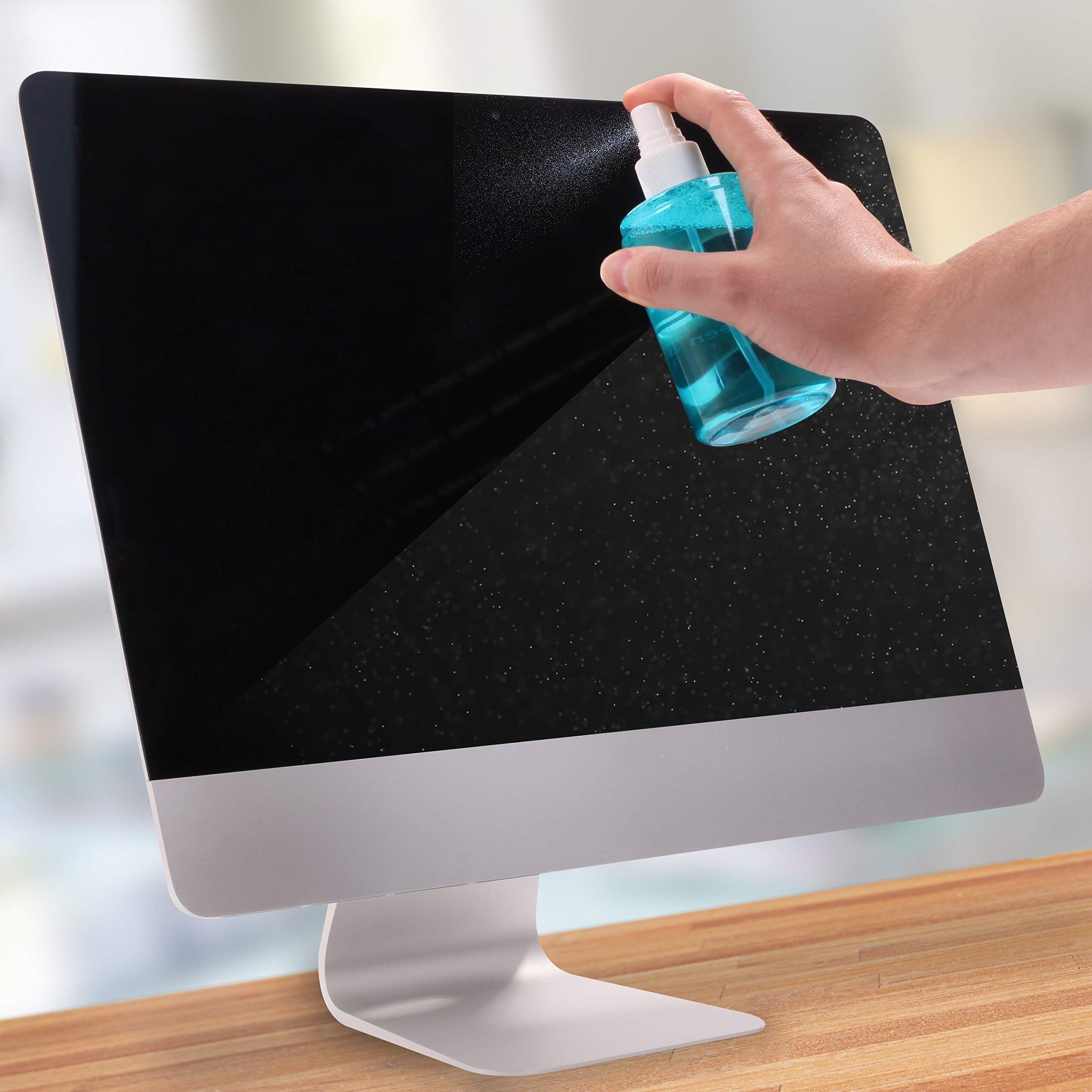 Duronic SCK101 screen cleaner kit with microfibre cloth cleaning apple iMac monitor screen