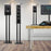 Duronic SPS1022-40 Speaker Stand three different heights (80cm, 60cm, and 40cm) showcasing their use with various studio monitors and a DJ workstation.