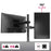 Duronic Single Monitor Arm Stand  showcasing 360-degree rotation and 8kg weight capacity.