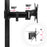Duronic Single Monitor Arm showing 180-degree swivel joints and vertical tilt capabilities.