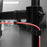 Duronic Single Monitor Arm with integrated cable management clips routing a red wire.