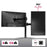 Duronic Single Monitor Stand holding one horizontal and one vertical screen with 360-degree rotation capability.