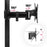 Duronic Single Monitor Stand showing 180-degree swivel joints and vertical tilt range.