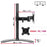 Duronic Single Monitor Stand with black pole, arm, VESA mount, and curved desk base.