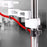 Duronic Single Monitor Stand with integrated cable management and red wire.