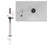 Duronic Single Monitor Stand with silver pole, white articulating arm, and C-clamp base attachment.