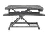 Duronic Sit-Stand Desk featuring dual tiers, a keyboard tray, and X-frame lift mechanism.