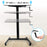 Duronic Sit-Stand Desk height ranges from 77-125cm (30.3-49.2in), sleek black finish.