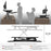 Duronic Sit-Stand Desk showing sitting and standing heights from 120 to 430mm.