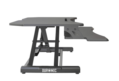 Duronic Sit-Stand Desk with a height-adjustable frame and integrated keyboard tray.