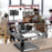 Duronic Sit-Stand Desk with attached monitor mount, holding a keyboard and mouse.