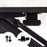 Duronic Sit-Stand Desk with graphic icons showing hand grip and vertical movement.