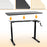 Duronic Sit Stand Desk Frame with a floating black desktop and three color finish options.